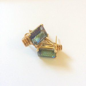 Vintage Goldtone Gemstone Earrings